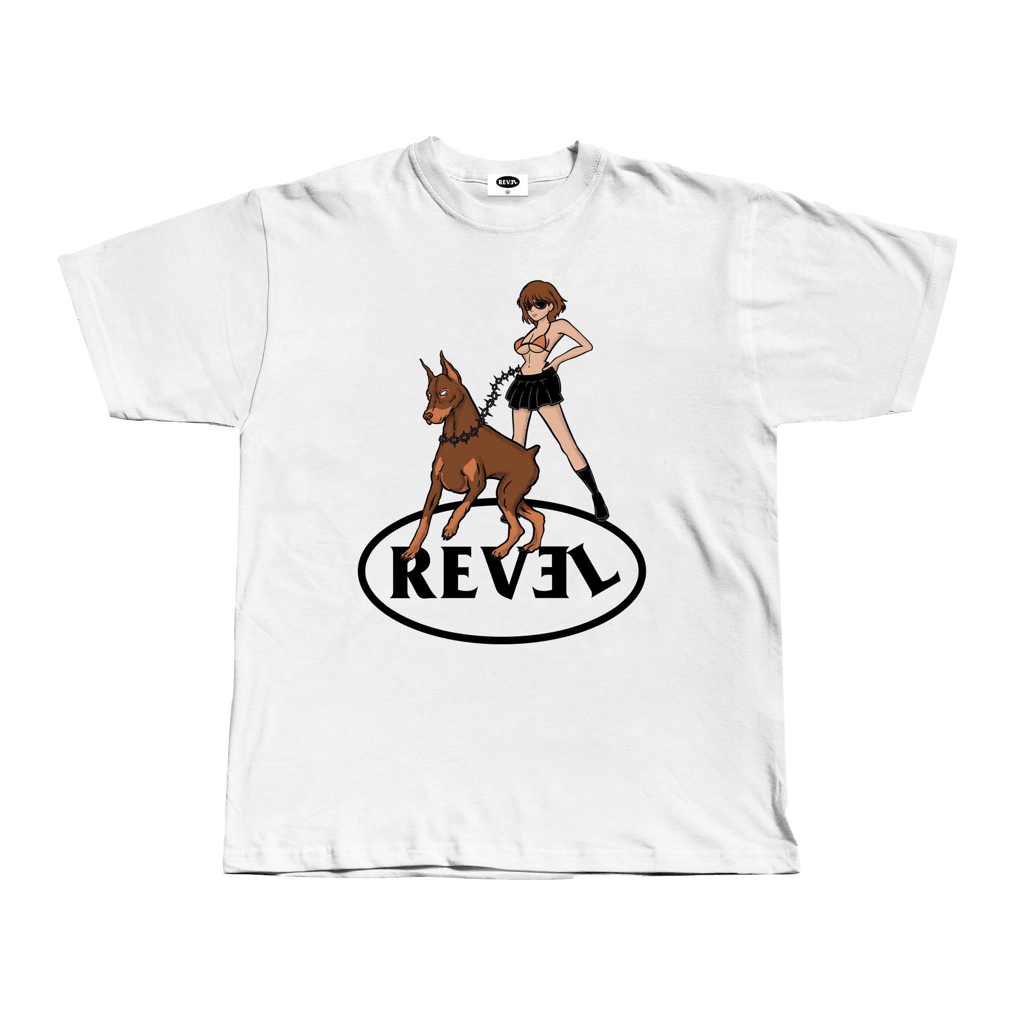 Doberman White Tee